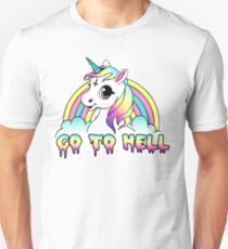 "Go To Hell" Pastel Goth Unicorn Unisex T-Shirt