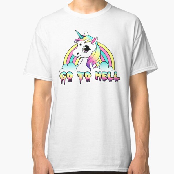 "Go To Hell" Pastel Goth Unicorn Classic T-Shirt
