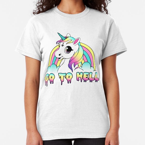 "Go To Hell" Pastel Goth Unicorn Classic T-Shirt