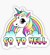 "Geh zur Hölle" Pastell Goth Unicorn Sticker