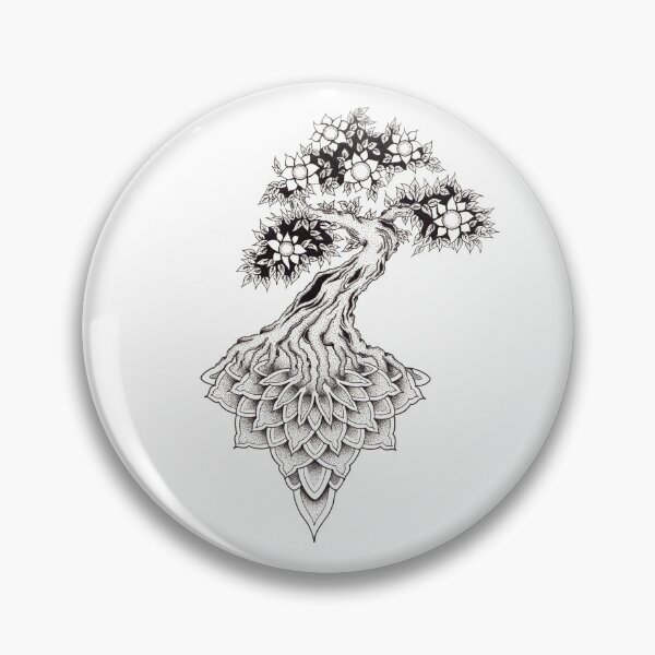 Item preview, Tree growing from a mandala designed and sold by René Voortwist Pen and Ink art.