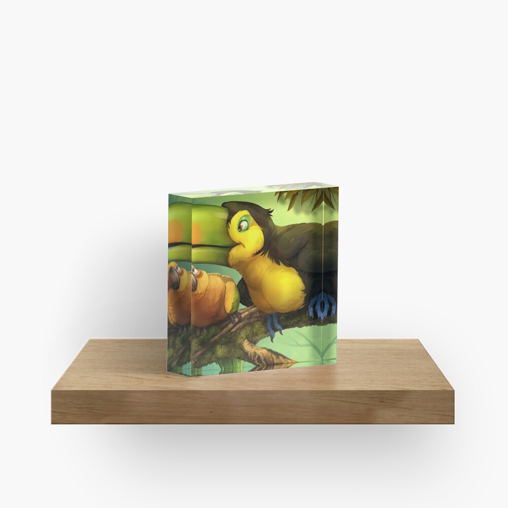Toucan and Sun Conures! Acrylic Block