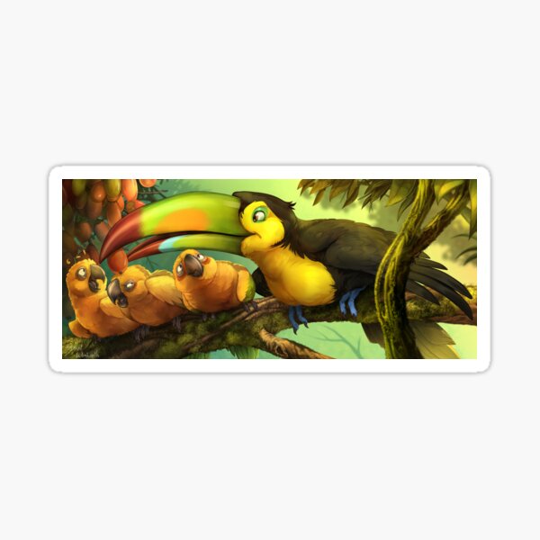 Toucan and Sun Conures! Sticker