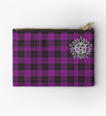 Bolso de mano Símbolo sobrenatural anti-posesión en PLAID en PURPLE
