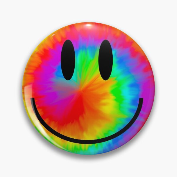 Item preview, neon rainbow tie dye smiley face designed and sold by createdbymolly.