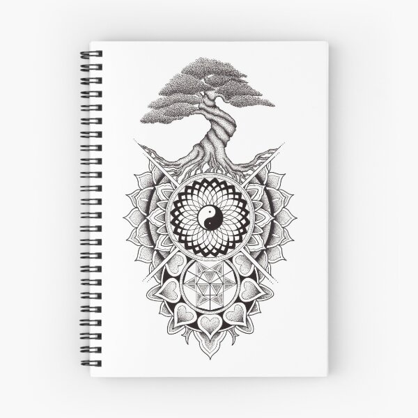 Item preview, Tree and mandala composition designed and sold by René Voortwist Pen and Ink art.