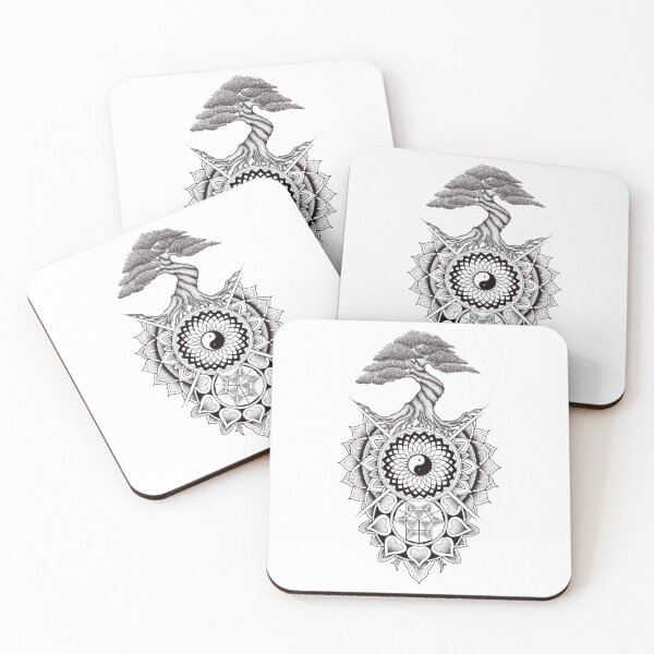 Item preview, Tree and mandala composition designed and sold by René Voortwist Pen and Ink art.