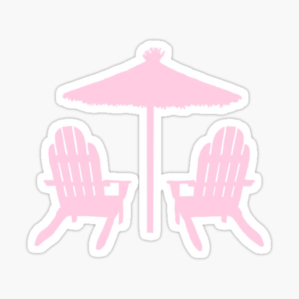 "pink beach chairs" Sticker by pdom2112 Redbubble