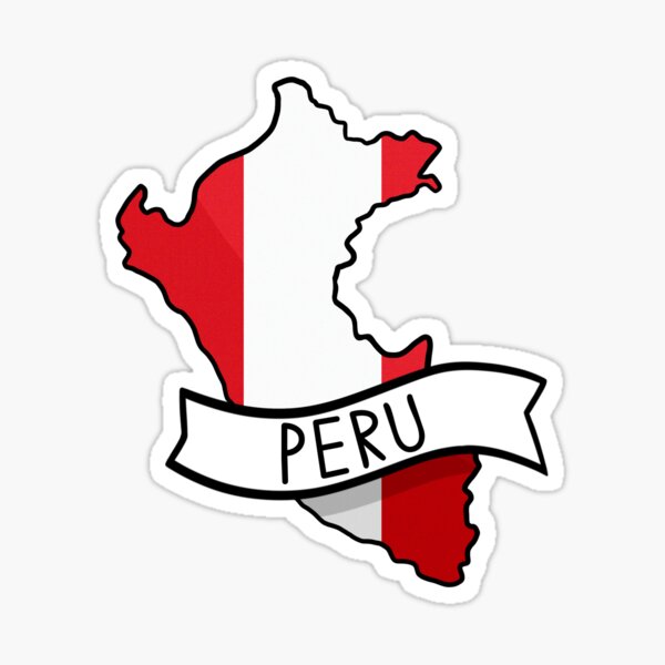 Peru Flag Map Sticker Sticker