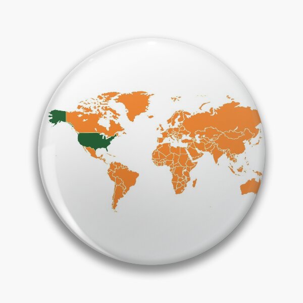 Item preview, Green USA in a orange world map designed and sold by ganje.