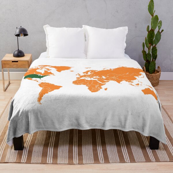 Item preview, Green USA in a orange world map designed and sold by ganje.