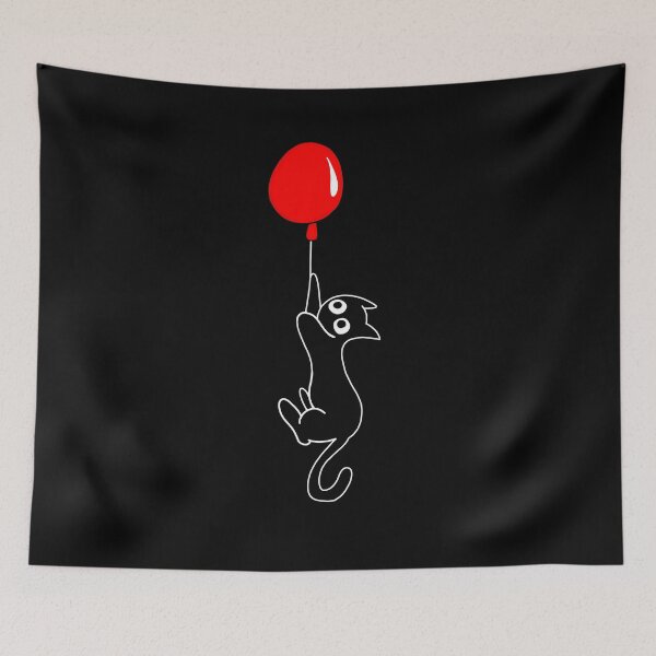 Item preview, Black Cat Red Balloon designed and sold by palaco210.
