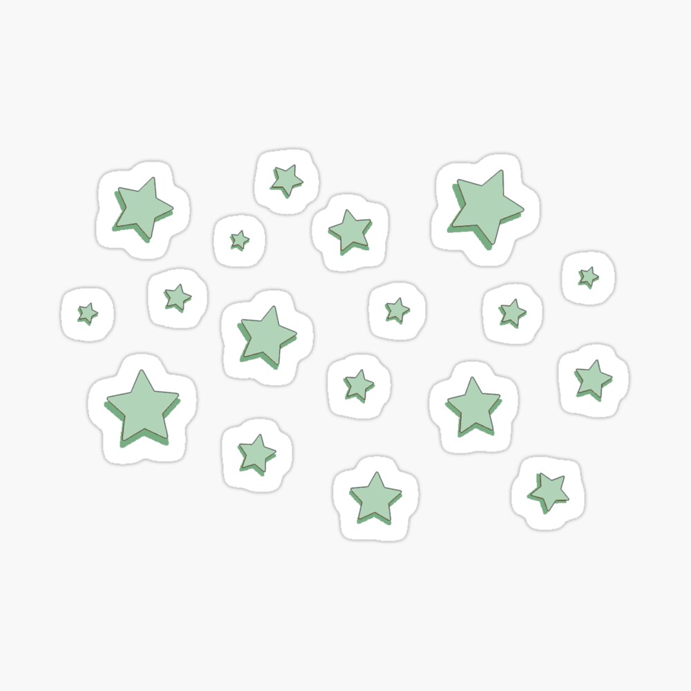 light green stars pack Sticker for Sale by baddiedesigns