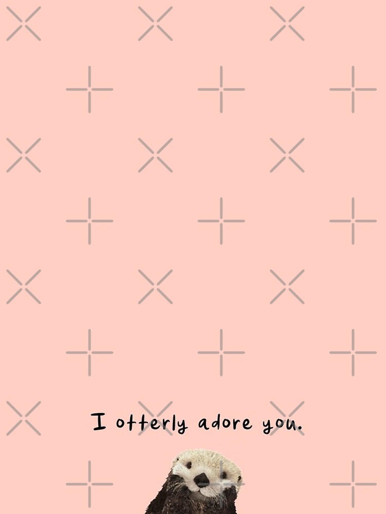 Disover I Otterly Adore You: Cute Otter Love on Rose Gold Blush Pink Iphone Case