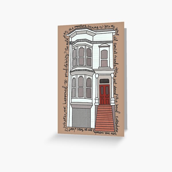 Item preview, San Francisco Painted Lady House with famous Song Quote Illustration designed and sold by Sarah Stone.