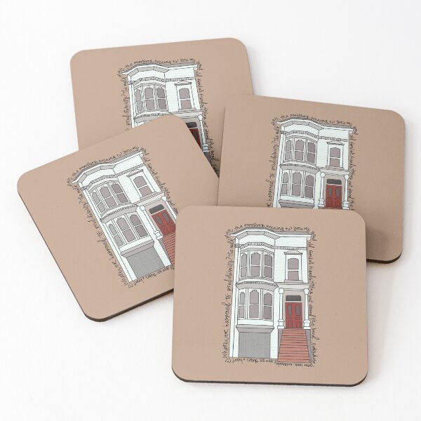 Item preview, San Francisco Painted Lady House with famous Song Quote Illustration designed and sold by Sarah Stone.