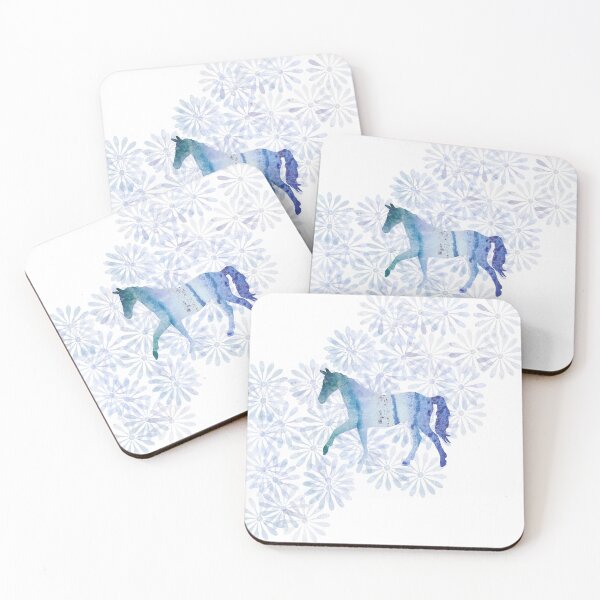 Item preview, Blue Tie-Dye Horse and Blue Flowers  designed and sold by WatersEdgeGal.