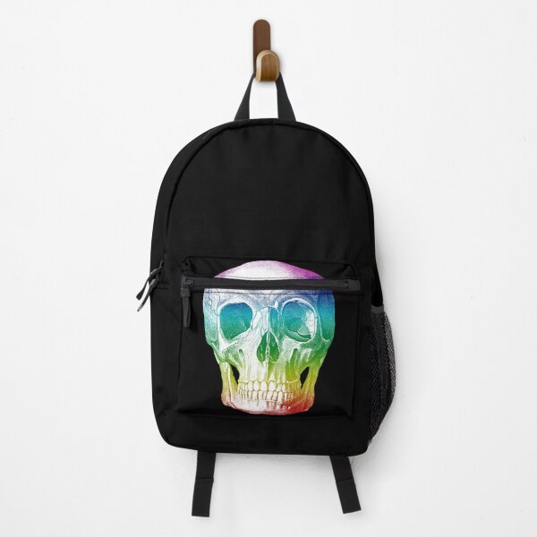 Item preview, Rainbow Skull Pattern On Black designed and sold by grinningskull.