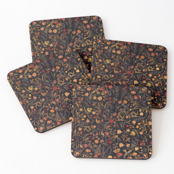 Midnight Floral Coasters (Set of 4)