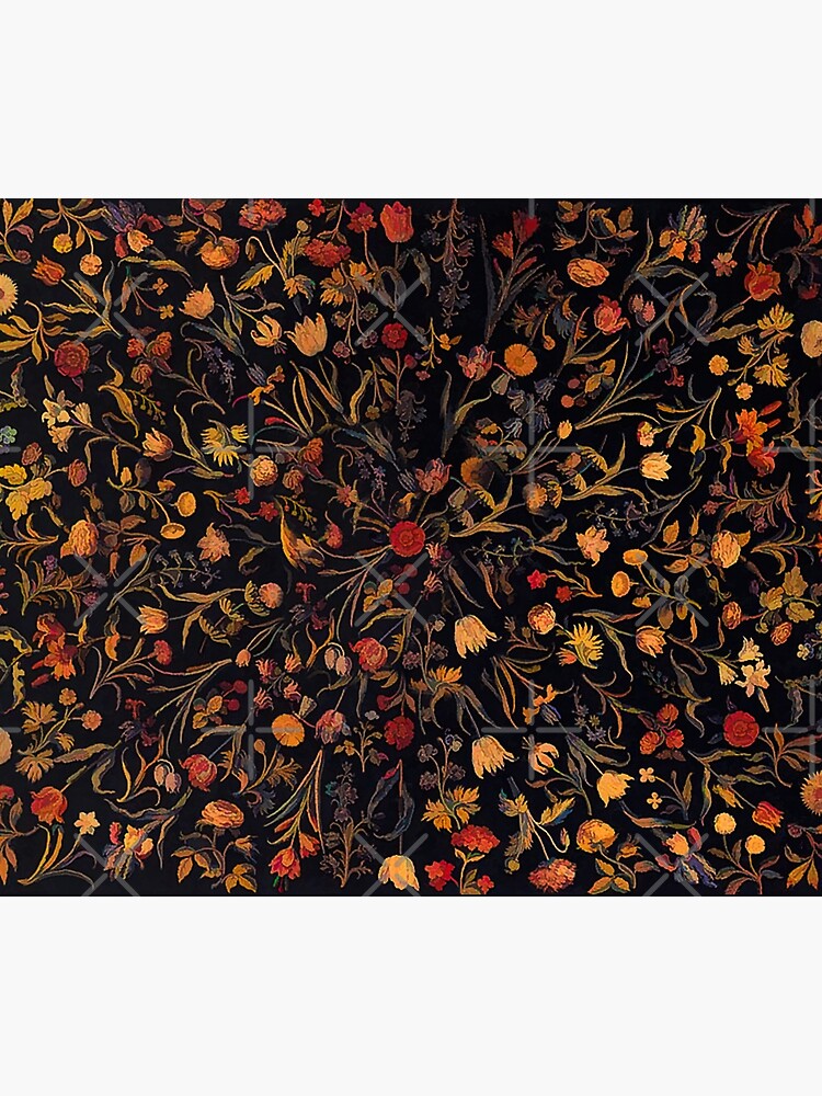 Thumbnail 6 of 6, Throw Blanket, Midnight Floral designed and sold by epitomegirl.