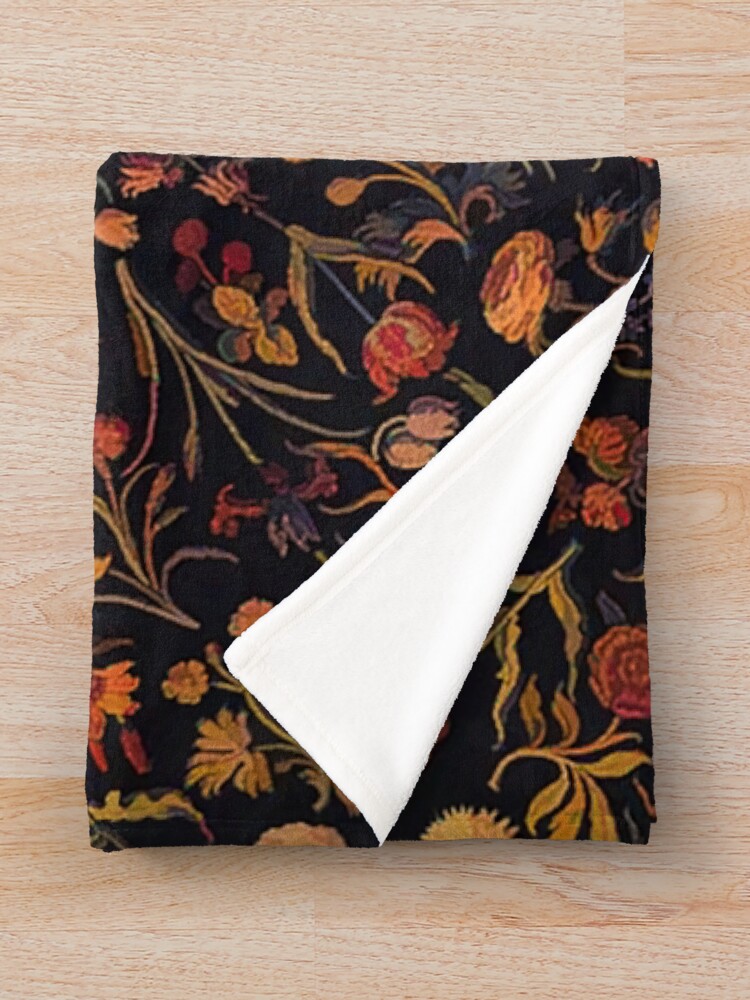 Thumbnail 3 of 6, Throw Blanket, Midnight Floral designed and sold by epitomegirl.