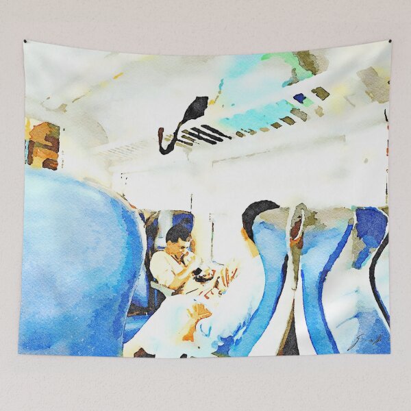 Item preview, Men sitting in the train compartment designed and sold by Giuseppe Cocco.
