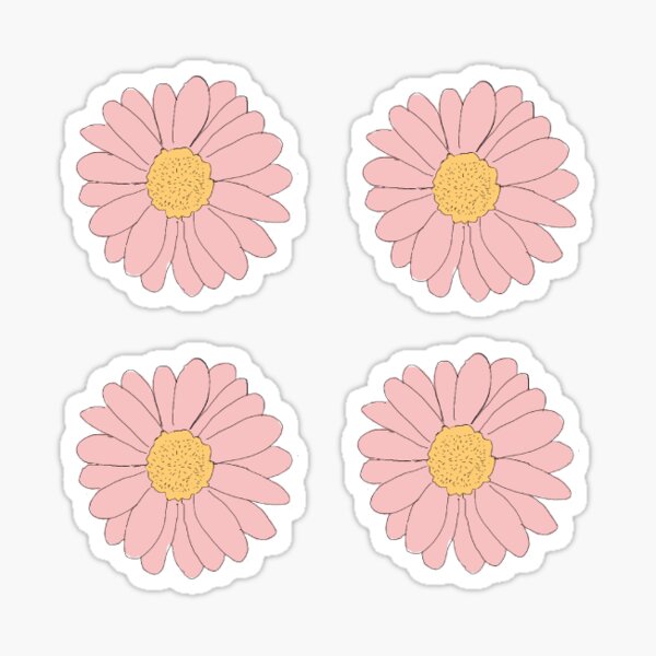 Pink Daisy Flower Pack Sticker For Sale By Colleenm2 Redbubble 0826