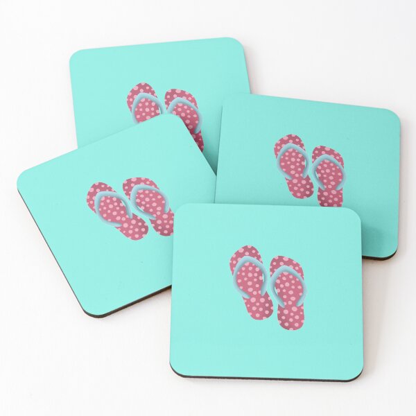 Item preview, Pink Flip-flops in Turquoise  designed and sold by Eva Camacho-Sanchez.
