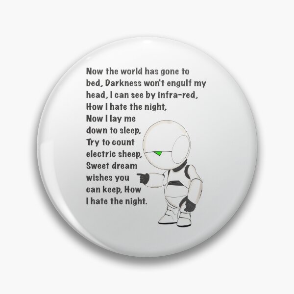 Artikelvorschau, Marvin Paranoid Android Wiegenlied Per Anhalter durch elektrische Schafe Zitat entworfen und verkauft von Rocket Fox.