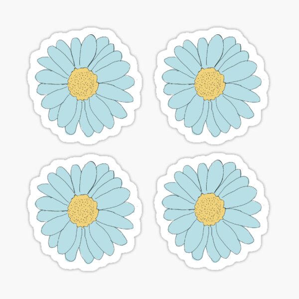 Teal Daisy Flower Pack Sticker For Sale By Colleenm2 Redbubble