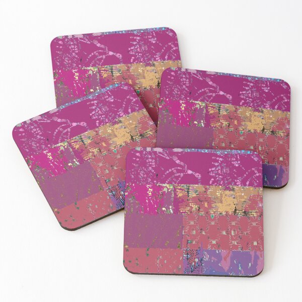 Item preview, Bohemian fiber art mixed media, magenta plum red designed and sold by djrunnels.