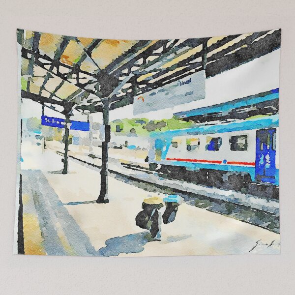 Item preview, Train in train station designed and sold by Giuseppe Cocco.