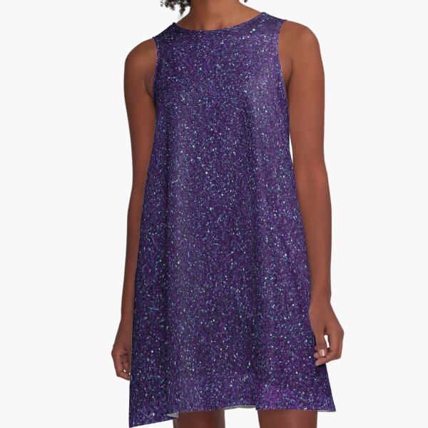 Sunny Fashion Girls Dress Silver Purple Shiny Glitter Sequin Color Block  Sleeveless