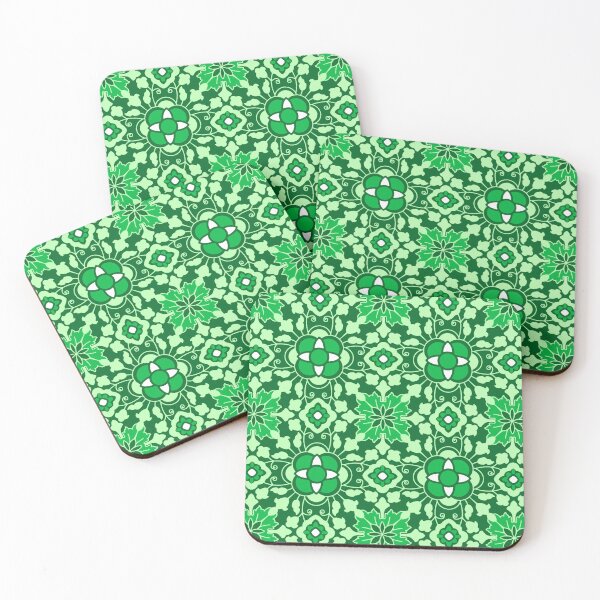 Item preview, Floral Moroccan Tile, Light and Dark Jade Green designed and sold by Marymarice.
