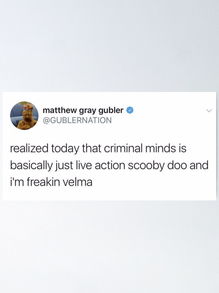 Alternate view of matthew gray gubler tweet Poster