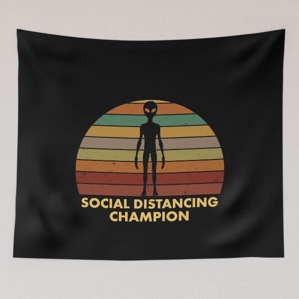 Item preview, Alien Social Distancing Champion Tshirt Extraterristial UFO Raid designed and sold by elderberry.