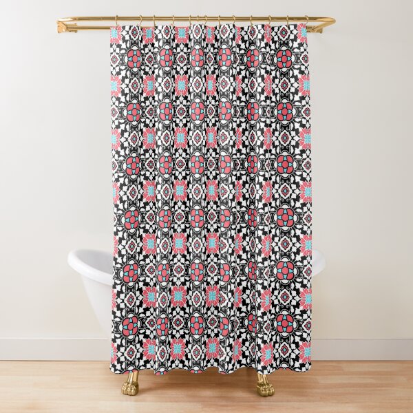 coral pink shower curtain