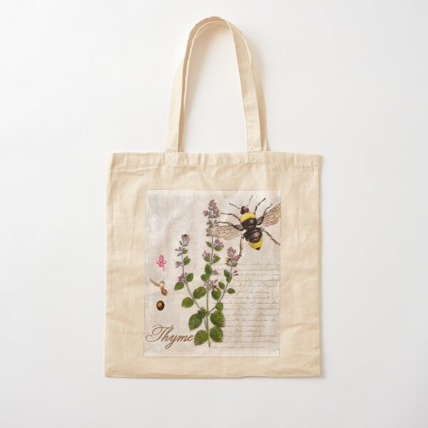 Artikel-Vorschau von Shabby Chic Thymian Kraut Bumble Bee Vintage Illustration Kunst, designt und verkauft von Glimmersmith.