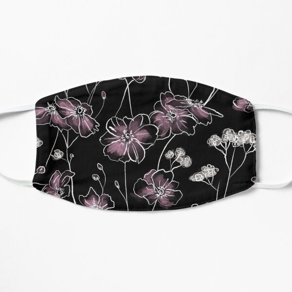 Copy of Black wild Roses Mascarilla plana