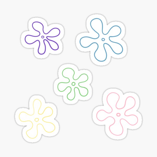 sponge bob flower pack Sticker