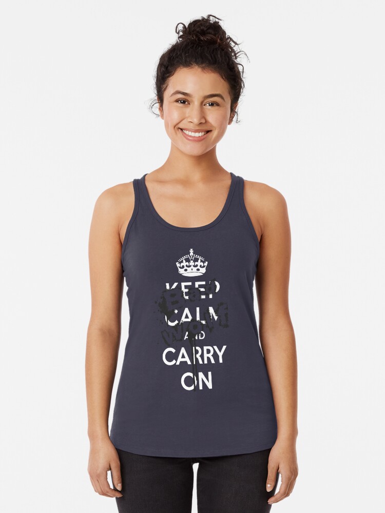 Thumbnail 1 of 3, Racerback Tank Top, Keep Calm Bad Wolf designed and sold by JazzK.