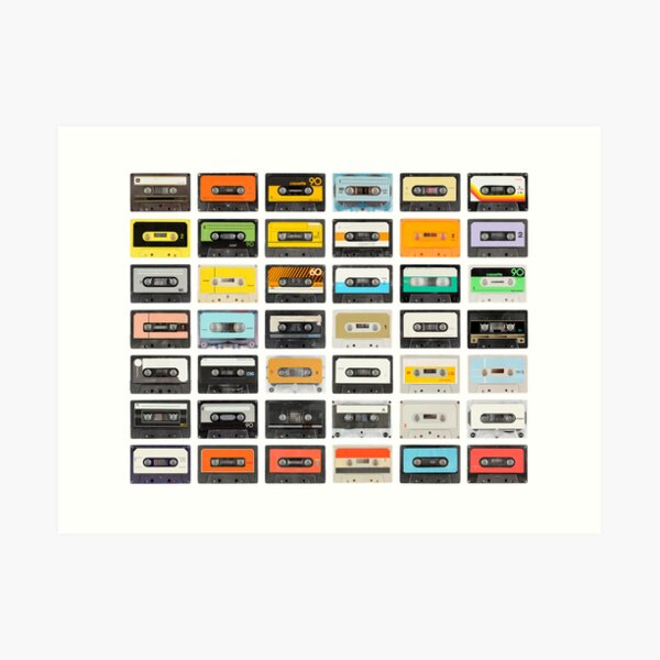 awesome old cassette collection Art Print