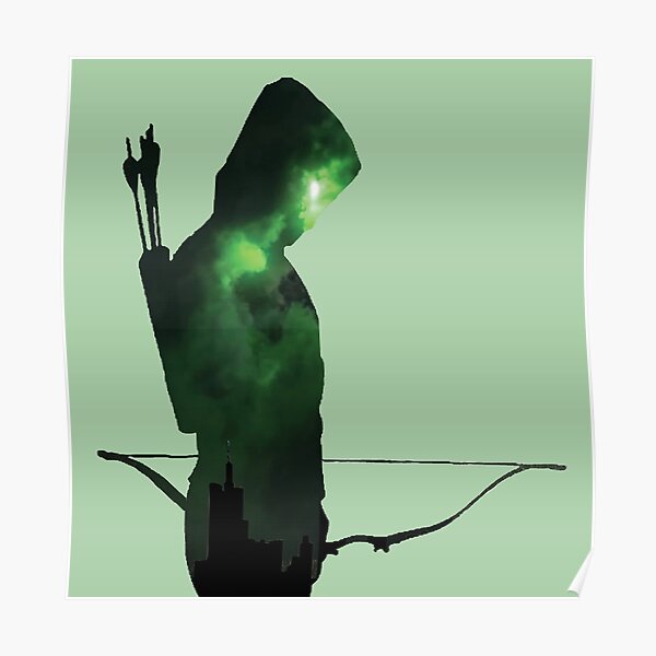 Green Arrow Silhouette Poster