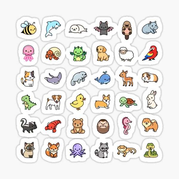 Animal Stickers, Cute Animals, Cute Stickers Sticker for Sale by  FL-Shop19