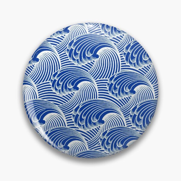 Item preview, Vintage Japanese Waves, Cobalt Blue and White designed and sold by Marymarice.