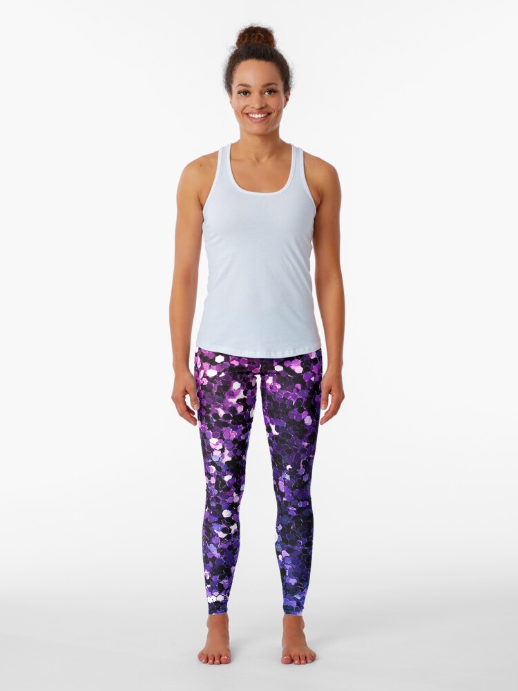 Women's Sparkle Purple Holographic Leggings: Amazing Amethyst