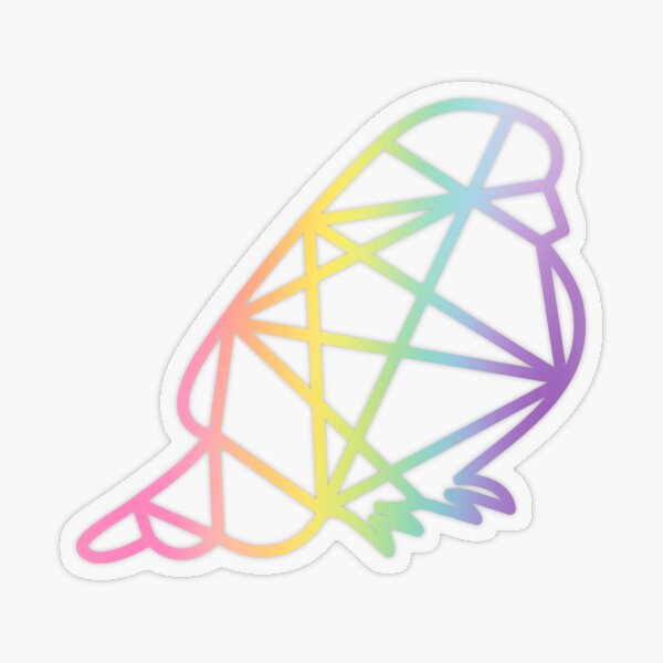 Rainbow Bird Sticker Transparent Sticker