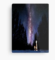 Calvin And Hobbes In The Night Metal Print