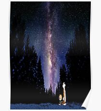 Calvin And Hobbes In The Night Poster