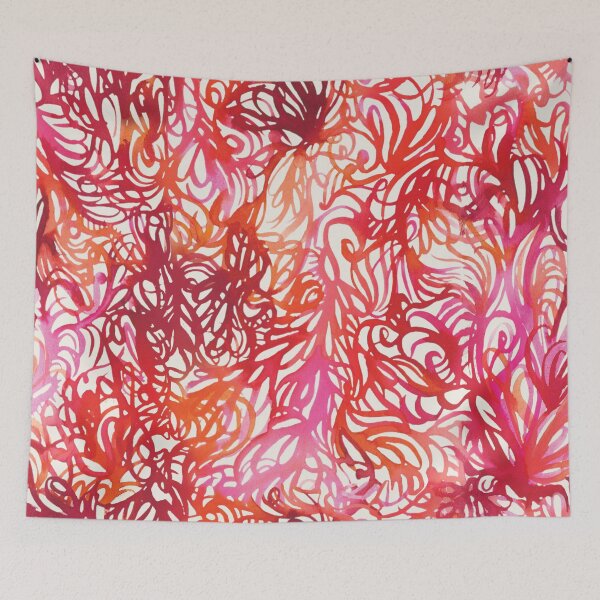 Item preview, Red Abstract Painted Flames designed and sold by Carolina Diaz.